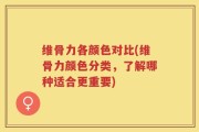 维骨力各颜色对比(维骨力颜色分类，了解哪种适合更重要)