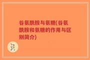 谷氨酰胺与氨糖(谷氨酰胺和氨糖的作用与区别简介)