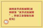 湖州关节式机械臂(湖州研发“关节式机械臂”，开创工业智能化新纪元)