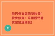 脱钙骨支架修复软骨(软骨修复：采用脱钙骨支架加速康复)