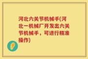 河北六关节机械手(河北一机械厂开发出六关节机械手，可进行精准操作)