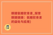 跟腱氨糖软骨素_探索跟腱健康：氨糖软骨素的益处与应用)
