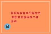狗狗吃软骨素不能补钙 解析背后原因及二者区别