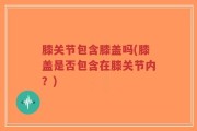 膝关节包含膝盖吗(膝盖是否包含在膝关节内？)