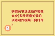 研磨关节训练动作视频大全(多种研磨关节的训练动作视频一网打尽)