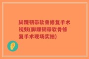 脚踝韧带软骨修复手术视频(脚踝韧带软骨修复手术现场实拍)