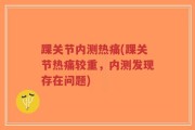 踝关节内测热痛(踝关节热痛较重，内测发现存在问题)