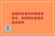 氨糖软骨素钙片翻译成韩文，助你轻松掌握多语言秘诀