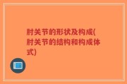 肘关节的形状及构成(肘关节的结构和构成体式)