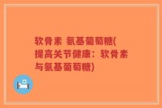 软骨素 氨基葡萄糖(提高关节健康：软骨素与氨基葡萄糖)