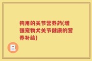 狗用的关节营养药(增强宠物犬关节健康的营养补给)
