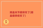 膝盖关节磨损完了(膝盖磨损痊愈了)