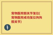 宠物医院髋关节复位(宠物医院成功复位狗狗髋关节)