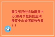 踝关节扭伤运动康复中心(踝关节扭伤的运动康复中心如何有效恢复？)