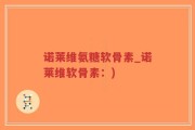 诺莱维氨糖软骨素_诺莱维软骨素：)