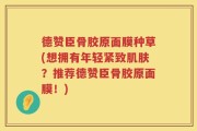 德赞臣骨胶原面膜种草(想拥有年轻紧致肌肤？推荐德赞臣骨胶原面膜！)