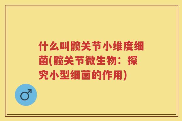 什么叫髋关节小维度(髋关节微生物：探究小型的作用)