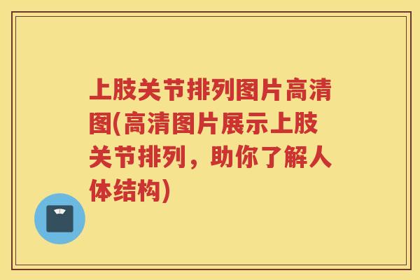 上肢关节排列图片高清图(高清图片展示上肢关节排列，助你了解人体结构)