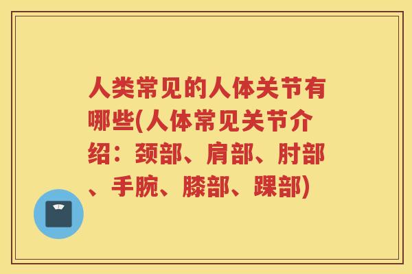 人类常见的人体关节有哪些(人体常见关节介绍:颈部、肩部、肘部、手腕、膝部、踝部) 人类常见的人体关节有哪些(人体常见关节介绍:颈部、肩部、肘部、手腕、膝部、踝部)