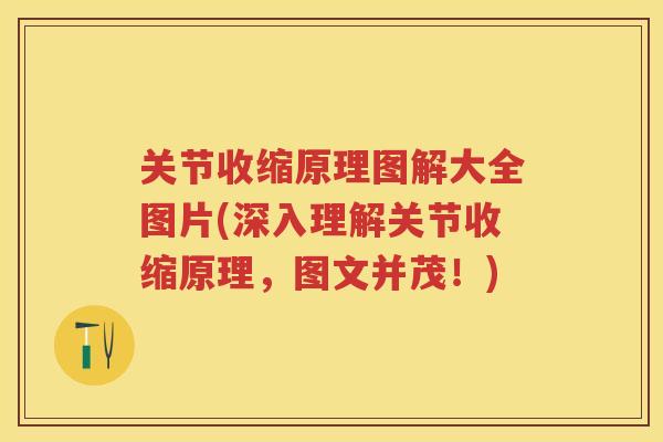 关节收缩原理图解大全图片(深入理解关节收缩原理，图文并茂！)