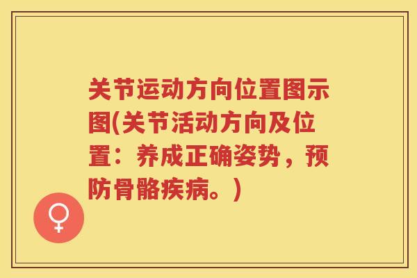 关节运动方向位置图示图(关节活动方向及位置：养成正确姿势，骨骼。)