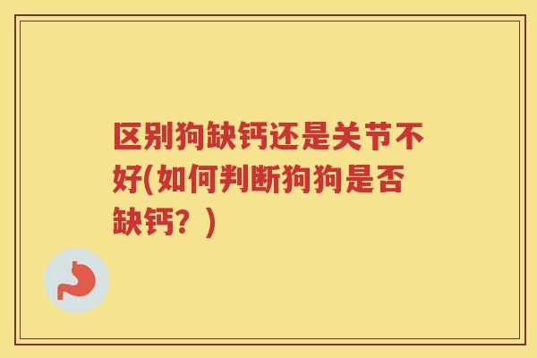 区别狗缺钙还是关节不好(如何判断狗狗是否缺钙？)