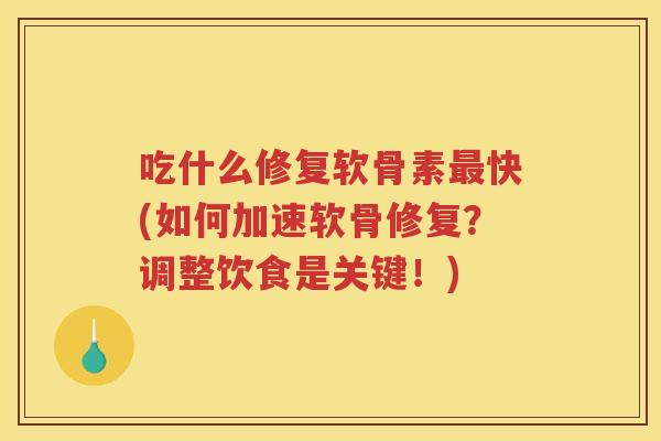 吃什么修复软骨素快(如何加速软骨修复？调整饮食是关键！)