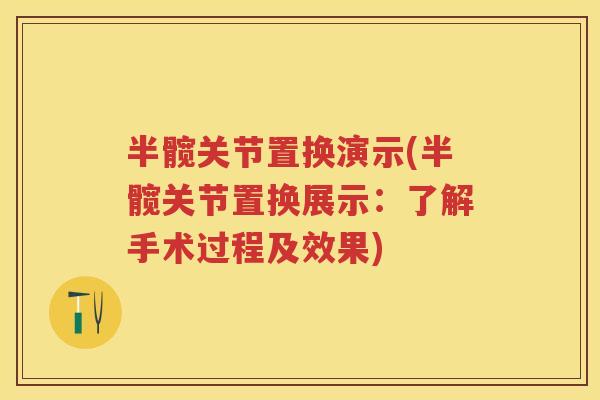 半髋关节置换演示(半髋关节置换展示：了解手术过程及效果)
