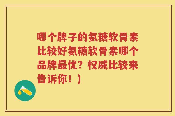 哪个牌子的氨糖软骨素比较好氨糖软骨素哪个品牌优？权威比较来告诉你！)