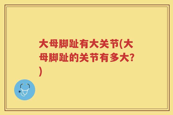 大母脚趾有大关节(大母脚趾的关节有多大?) 大母脚趾有大关节(大母脚趾的关节有多大?)