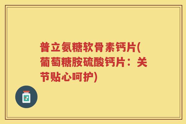 普立氨糖软骨素钙片(葡萄糖胺硫酸钙片：关节贴心呵护)