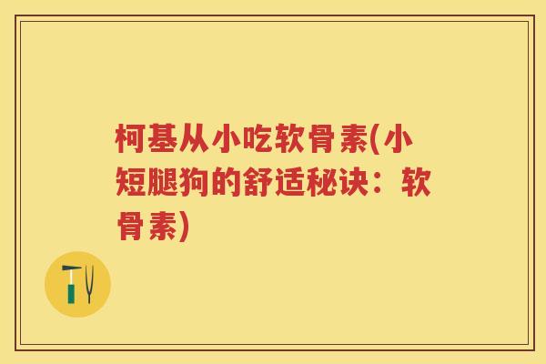 柯基从小吃软骨素(小短腿狗的舒适秘诀:软骨素) 柯基从小吃软骨素(小短腿狗的舒适秘诀:软骨素)