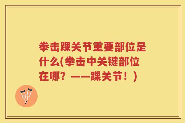 拳击踝关节重要部位是什么(拳击中关键部位在哪?——踝关节!) 拳击踝关节重要部位是什么(拳击中关键部位在哪?——踝关节!)