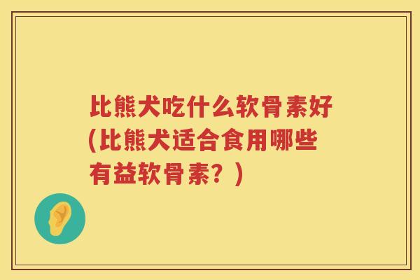 比熊犬吃什么软骨素好(比熊犬适合食用哪些有益软骨素?) 比熊犬吃什么软骨素好(比熊犬适合食用哪些有益软骨素?)