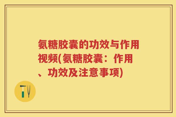 氨糖胶囊的功效与作用视频(氨糖胶囊：作用、功效及注意事项)
