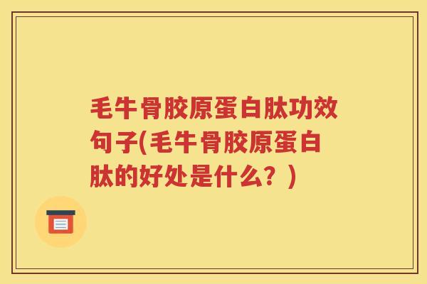 毛牛骨胶原蛋白肽功效句子(毛牛骨胶原蛋白肽的好处是什么？)