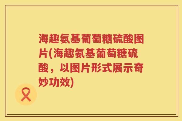 海趣氨基葡萄糖硫酸图片(海趣氨基葡萄糖硫酸，以图片形式展示奇妙功效)