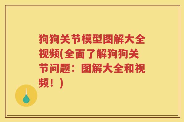 狗狗关节模型图解大全视频(全面了解狗狗关节问题:图解大全和视频!) 狗狗关节模型图解大全视频(全面了解狗狗关节问题:图解大全和视频!)