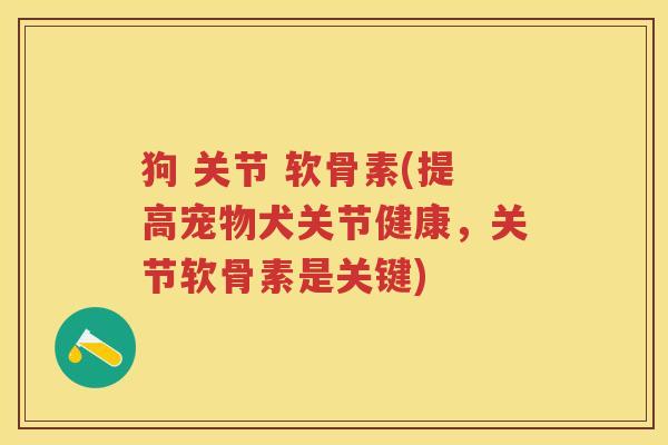 狗 关节 软骨素(提高宠物犬关节健康，关节软骨素是关键)