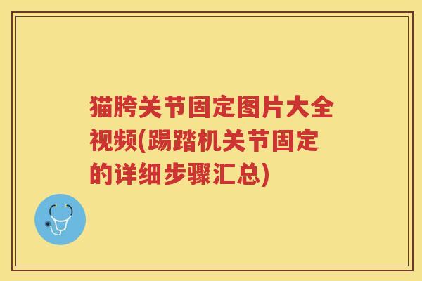 猫胯关节固定图片大全视频(踢踏机关节固定的详细步骤汇总) 猫胯关节固定图片大全视频(踢踏机关节固定的详细步骤汇总)