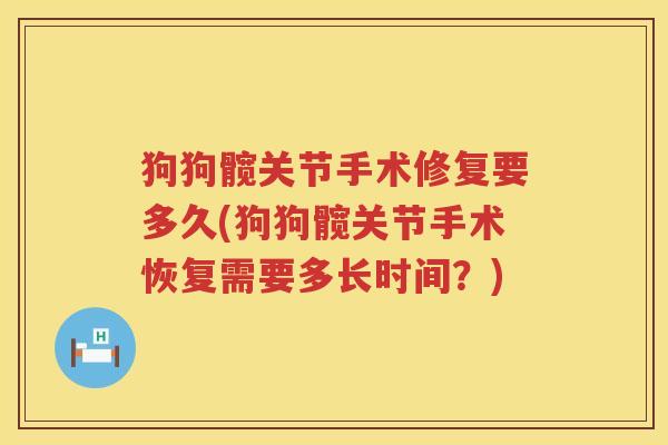 狗狗髋关节手术修复要多久(狗狗髋关节手术恢复需要多长时间?) 狗狗髋关节手术修复要多久(狗狗髋关节手术恢复需要多长时间?)