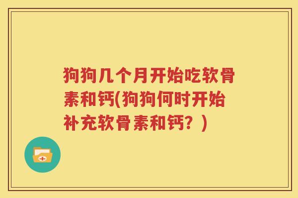 狗狗几个月开始吃软骨素和钙(狗狗何时开始补充软骨素和钙?) 狗狗几个月开始吃软骨素和钙(狗狗何时开始补充软骨素和钙?)