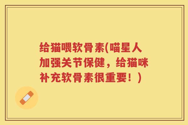 给猫喂软骨素(喵星人加强关节保健，给猫咪补充软骨素很重要！)