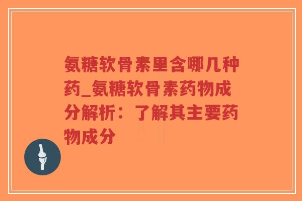 氨糖软骨素里含哪几种药_氨糖软骨素成分解析：了解其主要成分
