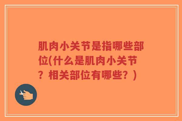 肌肉小关节是指哪些部位(什么是肌肉小关节?相关部位有哪些?) 肌肉小关节是指哪些部位(什么是肌肉小关节?相关部位有哪些?)