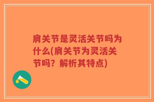 肩关节是灵活关节吗为什么(肩关节为灵活关节吗？解析其特点)