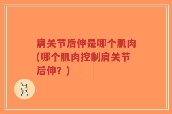 肩关节后伸是哪个肌肉(哪个肌肉控制肩关节后伸？)