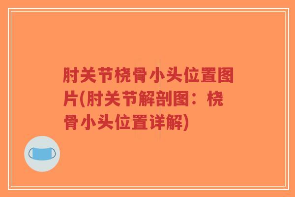肘关节桡骨小头位置图片(肘关节解剖图:桡骨小头位置详解) 肘关节桡骨小头位置图片(肘关节解剖图:桡骨小头位置详解)