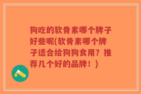 狗吃的软骨素哪个牌子好些呢(软骨素哪个牌子适合给狗狗食用？推荐几个好的品牌！)