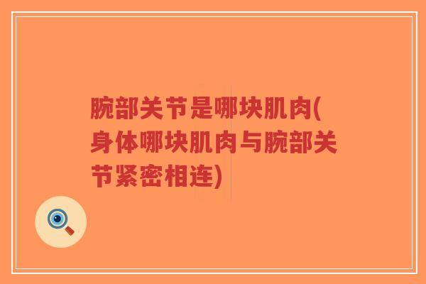腕部关节是哪块肌肉(身体哪块肌肉与腕部关节紧密相连) 腕部关节是哪块肌肉(身体哪块肌肉与腕部关节紧密相连)